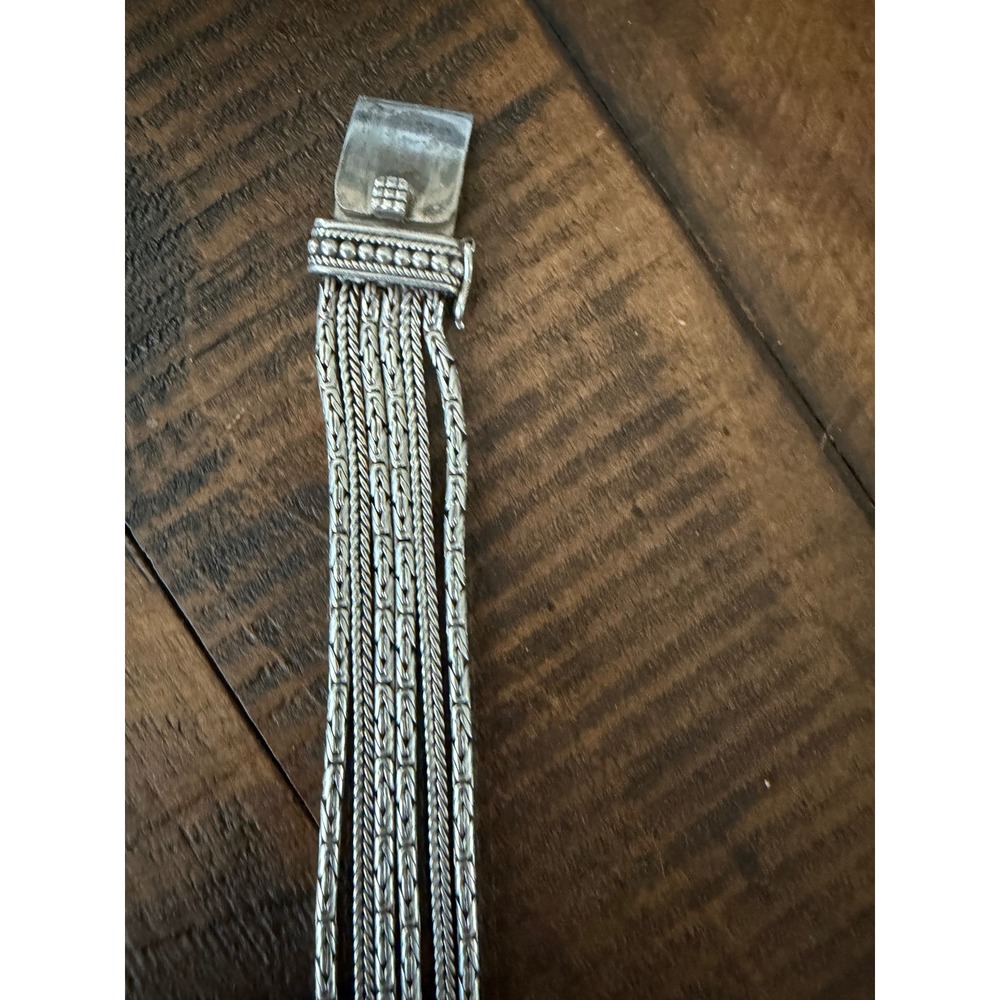 Silpada Silver Multi Strand Go gorgeous Chain Bracelet Monogram Box Clasp 2.2oz